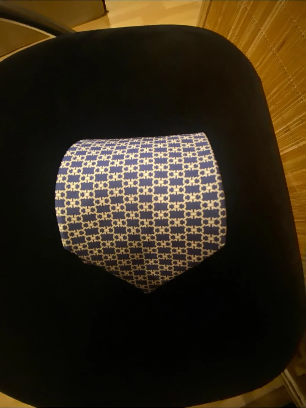 Salvatore Ferragamo Silk Geometric Pattern Blue Men's Tie